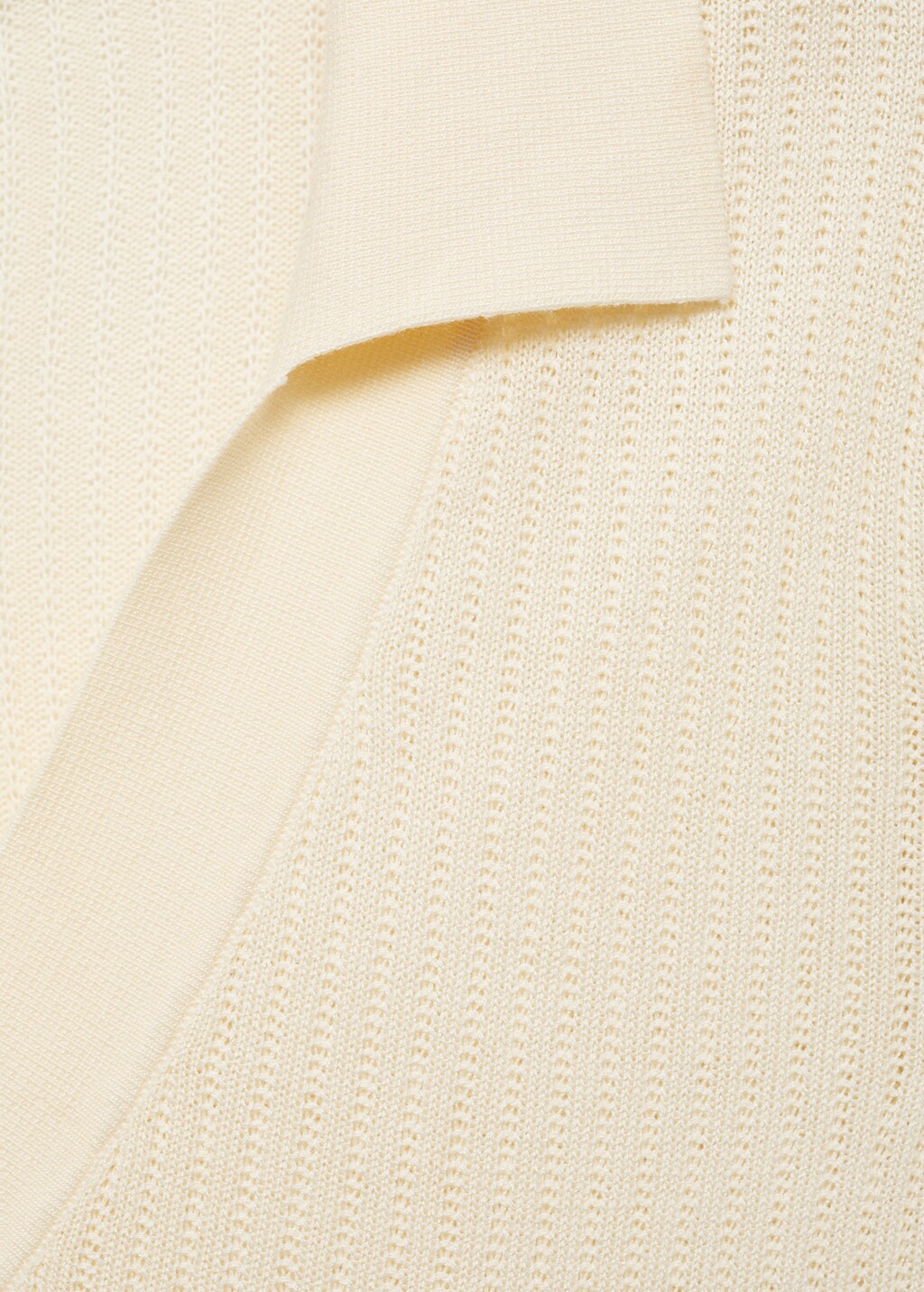 Knitted gilet with contrasting pockets - Ecru