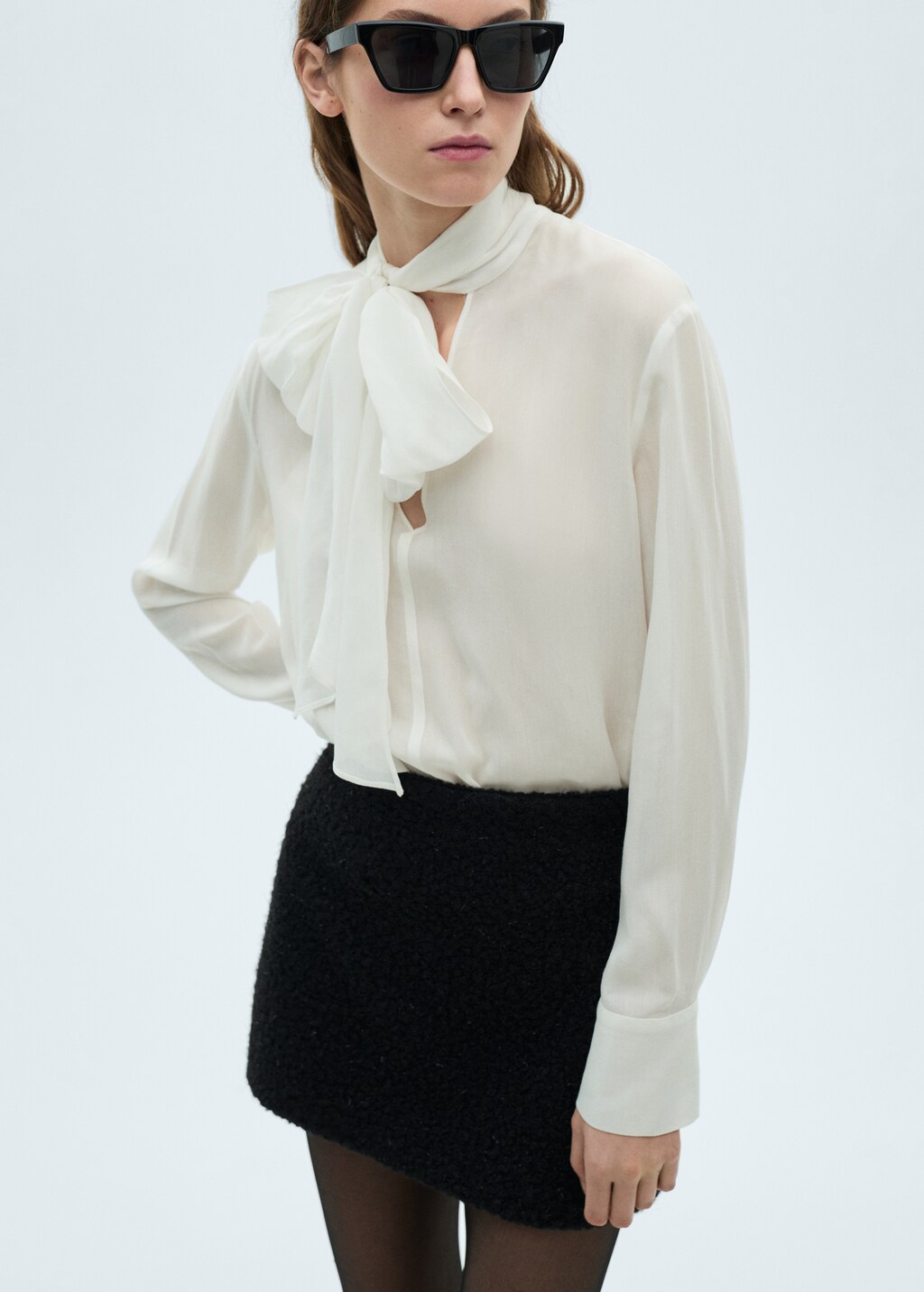 Bouclé mini-skirt - Black