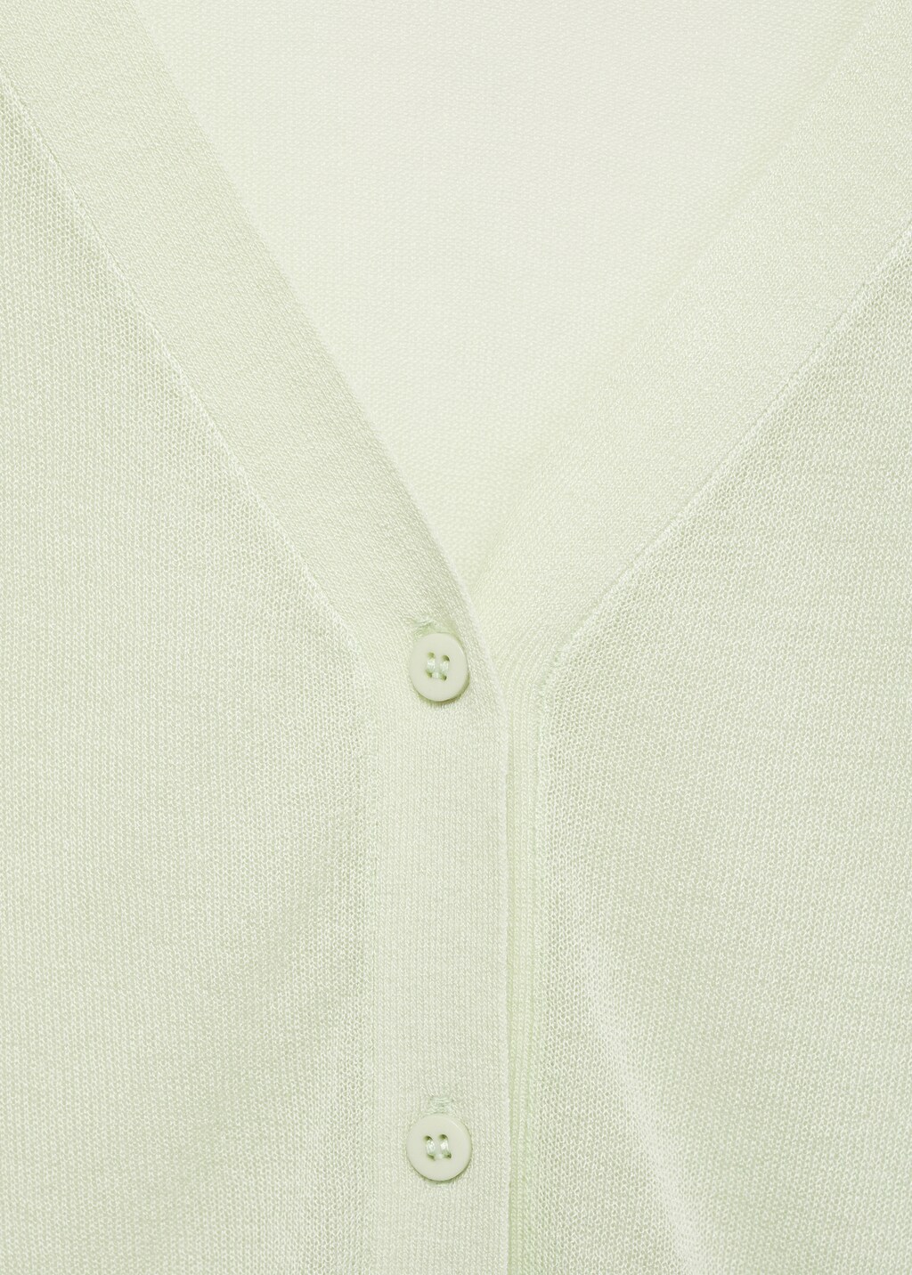 Semi-transparent cropped knitted cardigan - Aqua Green