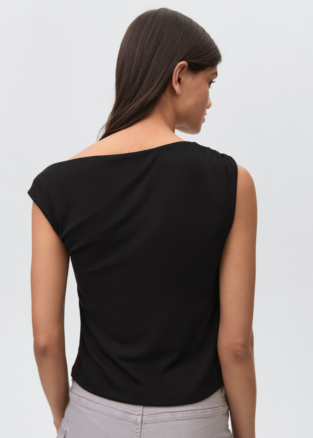 Shoulder detail T-shirt - Black