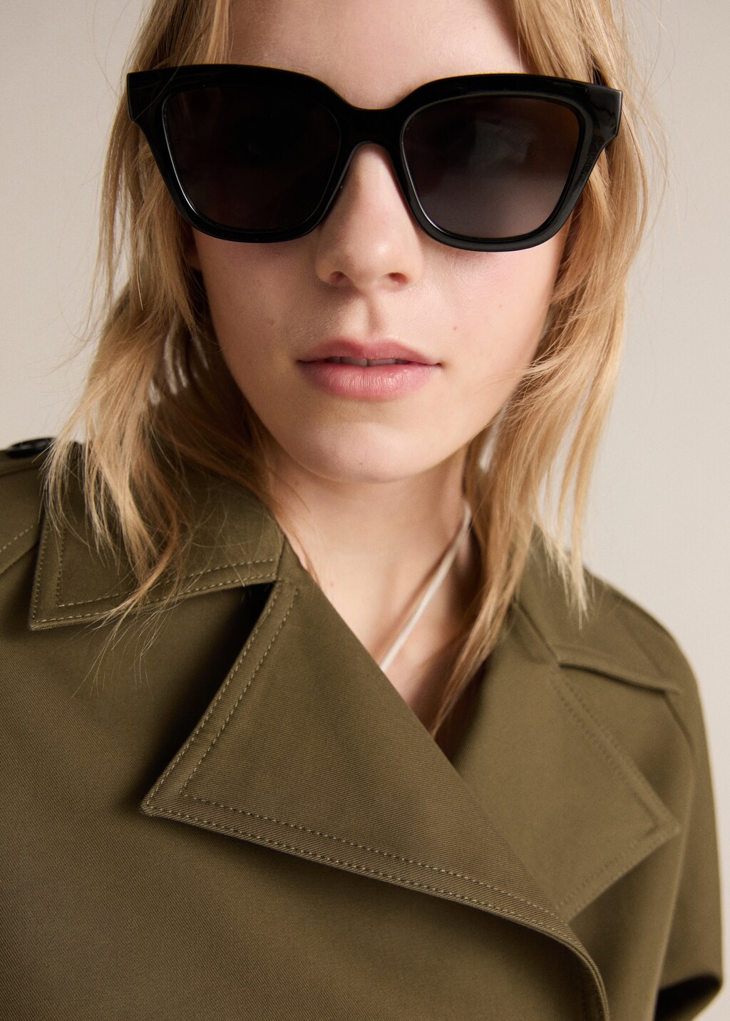 Double-breasted jacket with lapels - Medium Brown