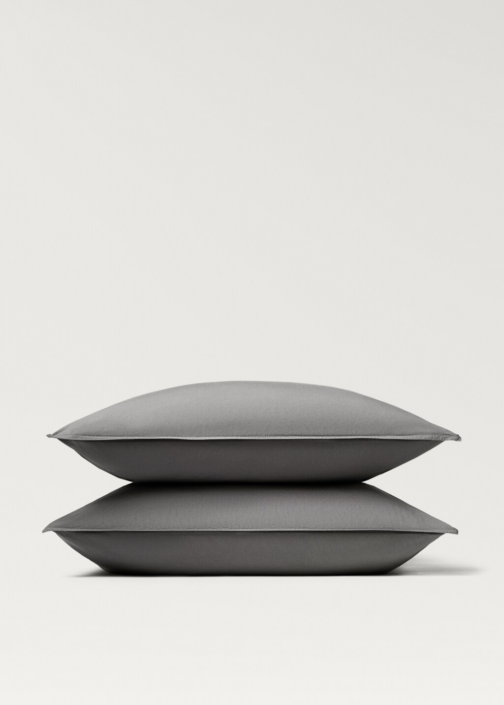 Poplin cotton pillowcase with double topstitching, 60x60cm - Caramel