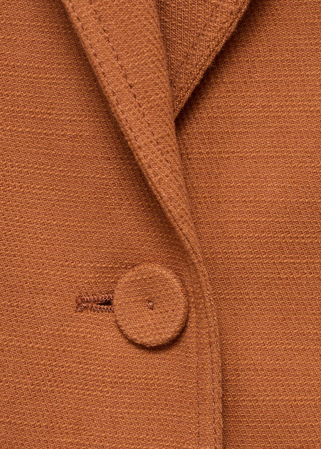 Cotton and linen-blend suit jacket - Caramel