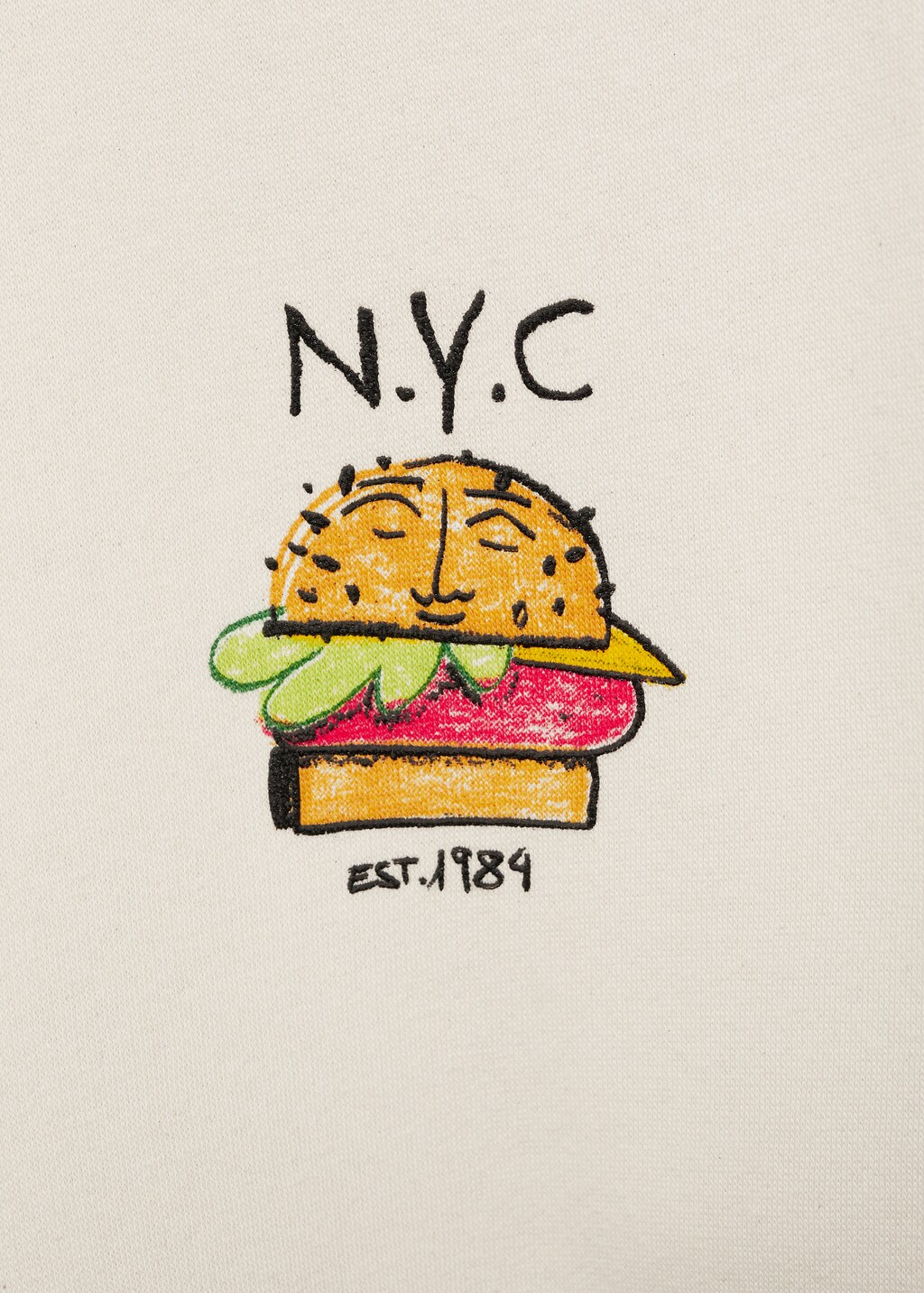 Graphic-print cotton sweatshirt - Ecru