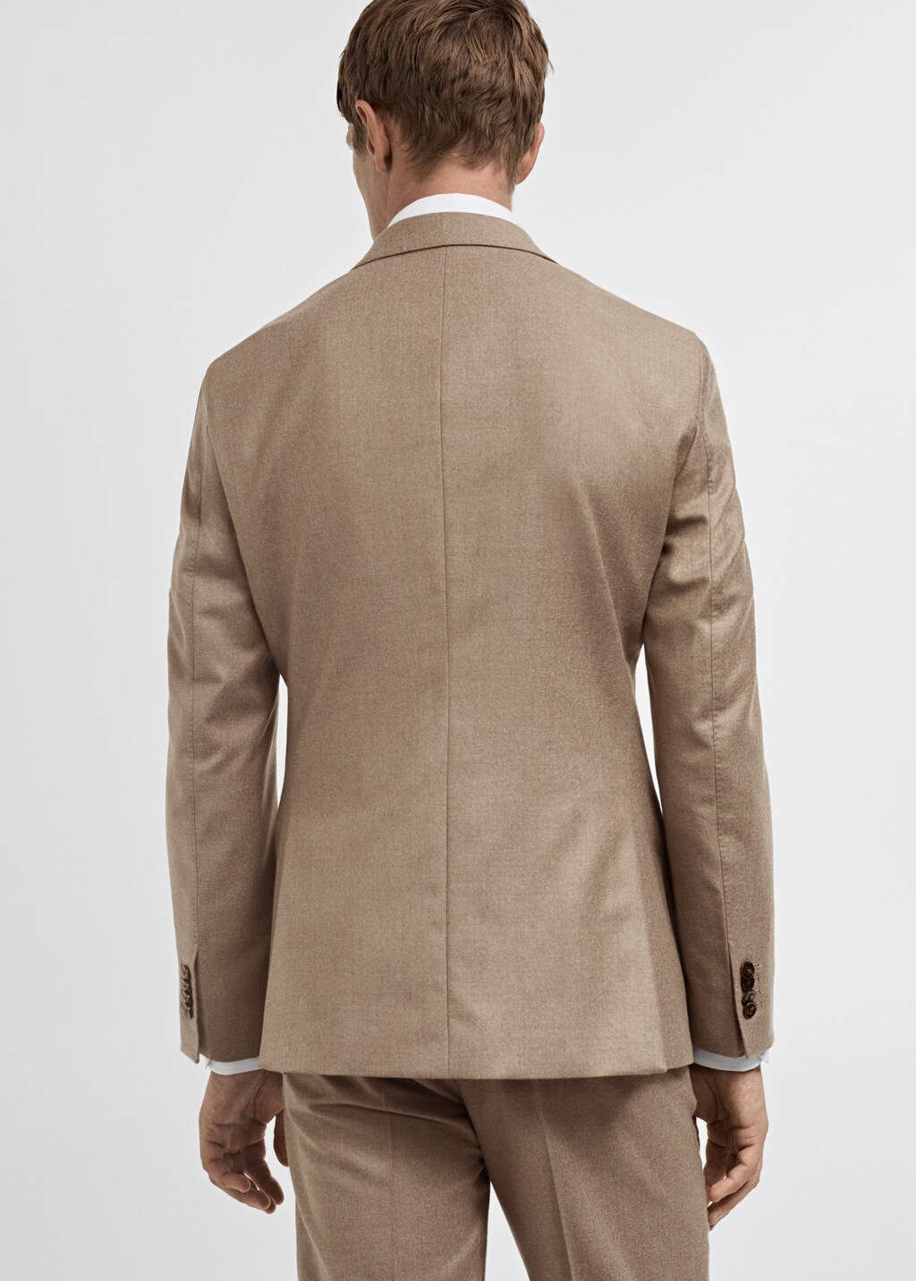 Italian 100% virgin wool flannel suit jacket - Dark Navy