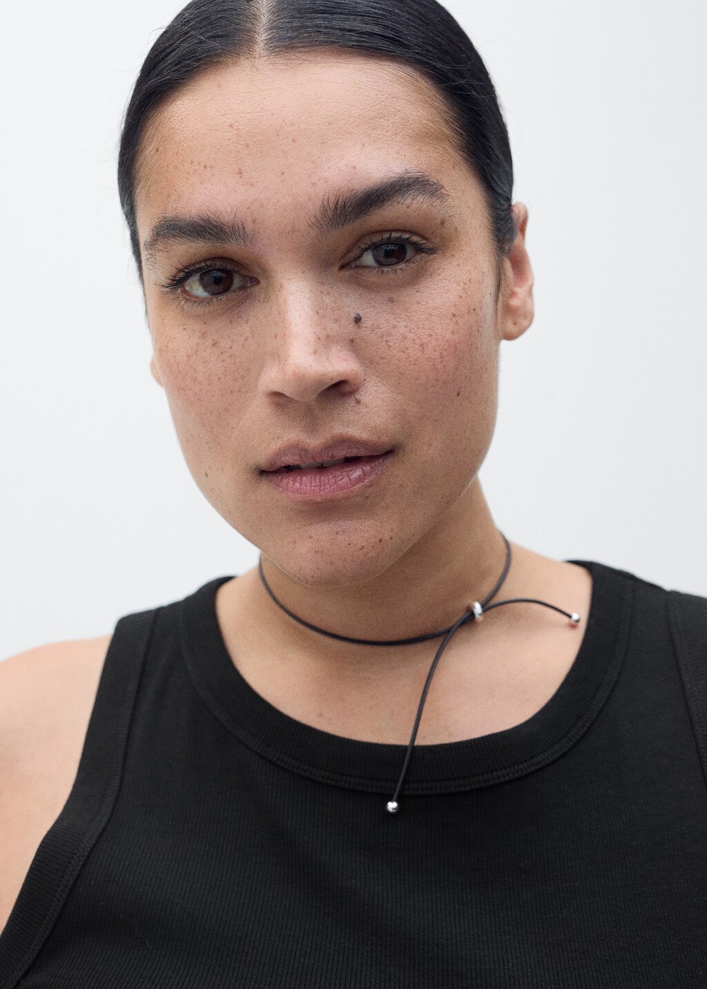 Ribbed cotton-blend top - Vanilla