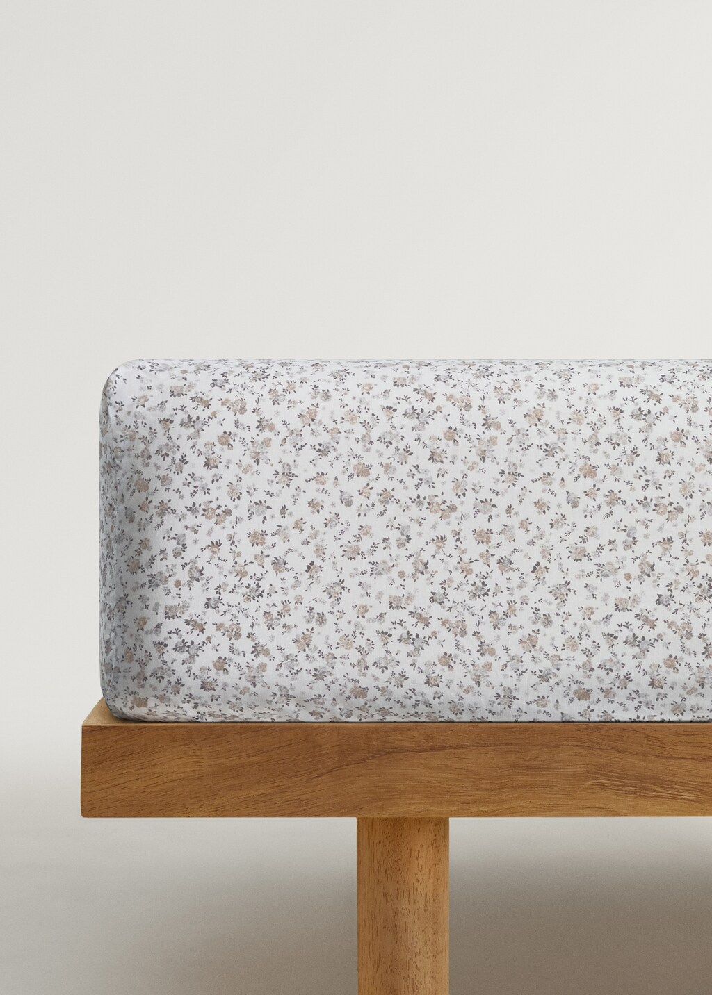 Children's cotton percale printed fitted bed sheet bed 90 cm - Grey