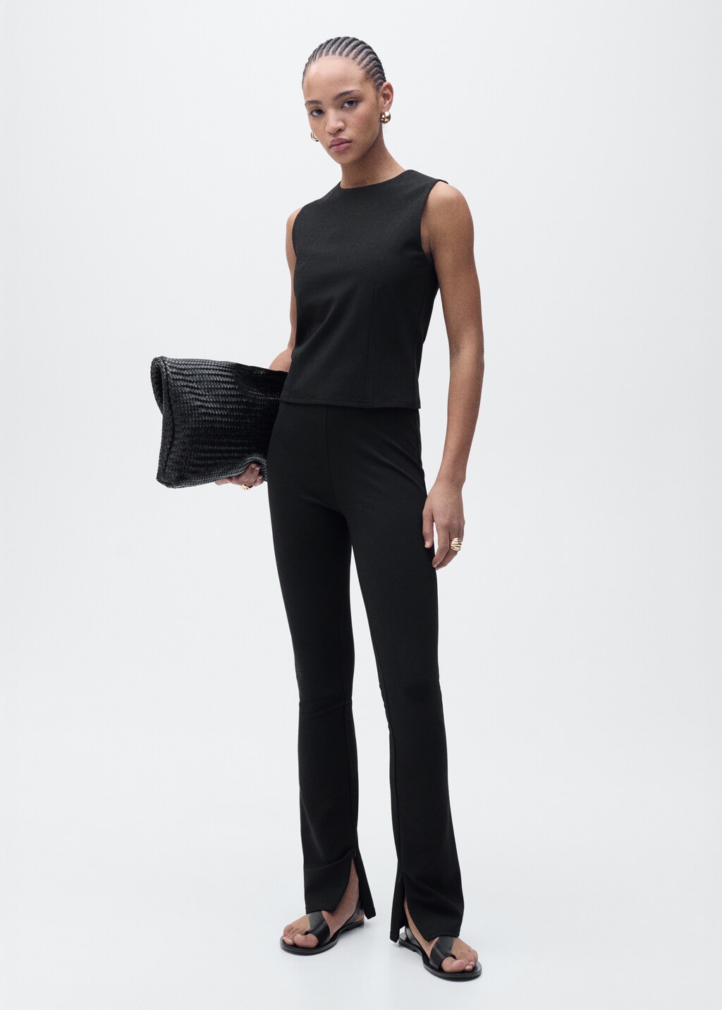 Top with wide straps - Black