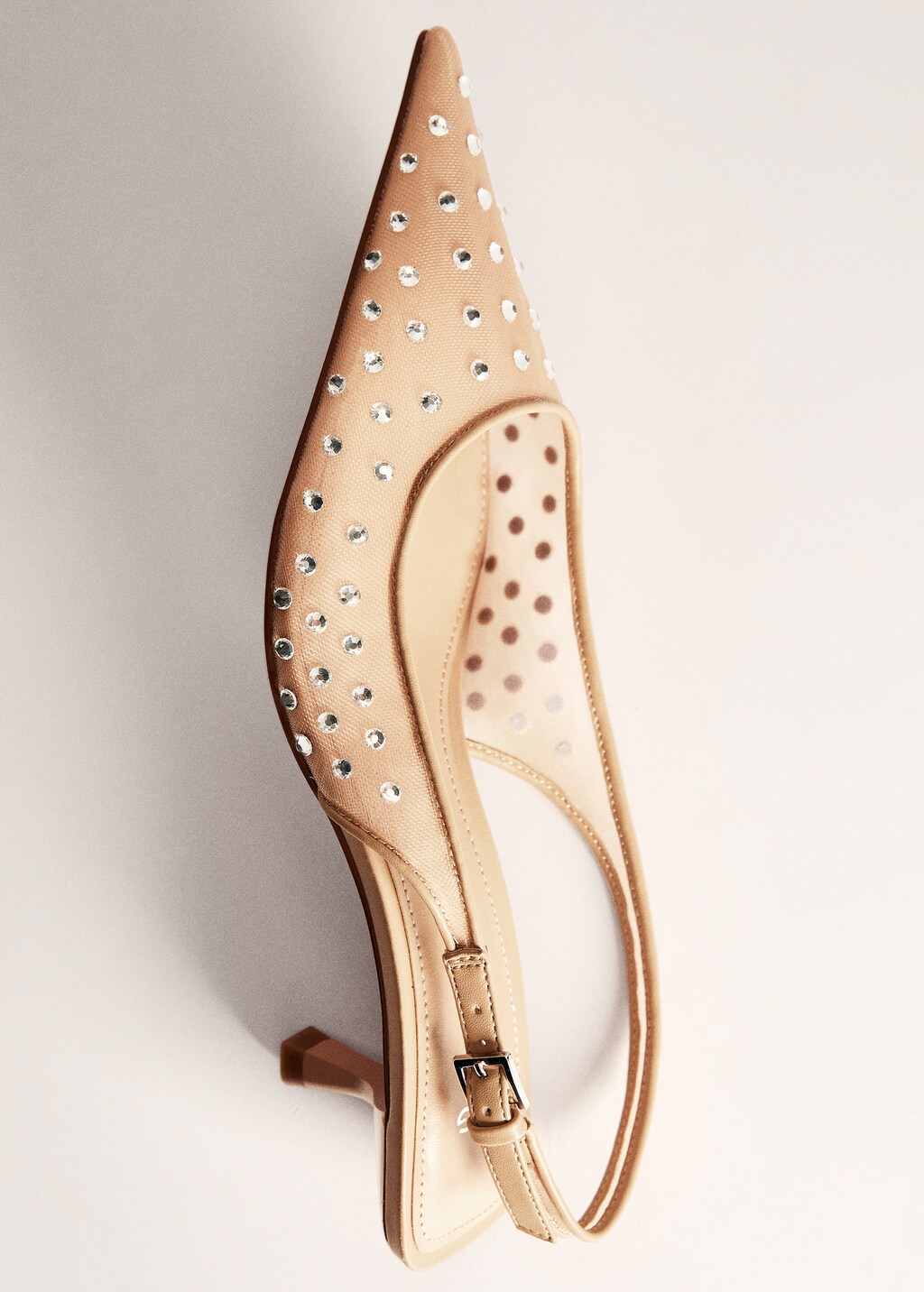 Crystal heel shoe - Nude