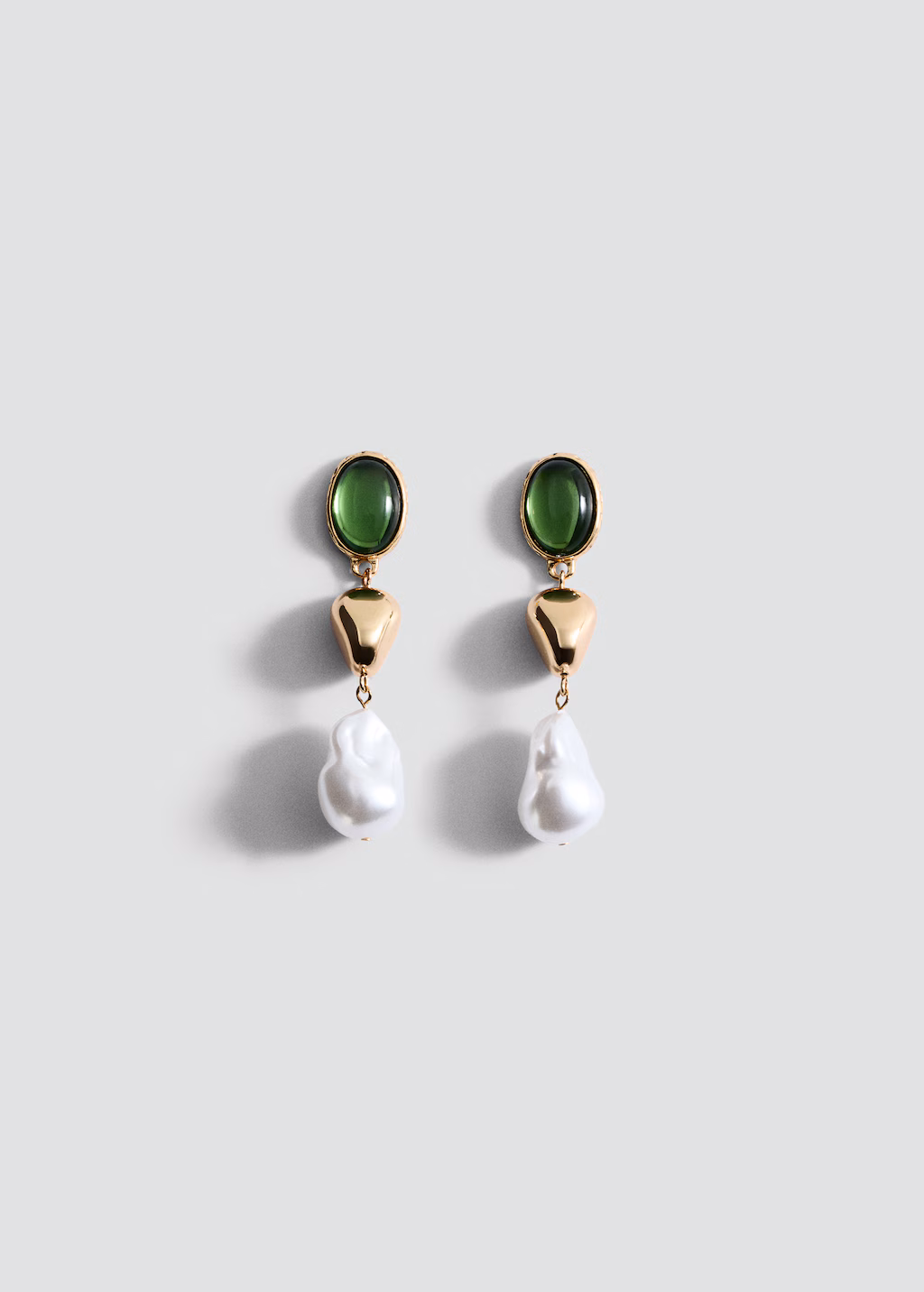 Mixed bead earrings - Gold