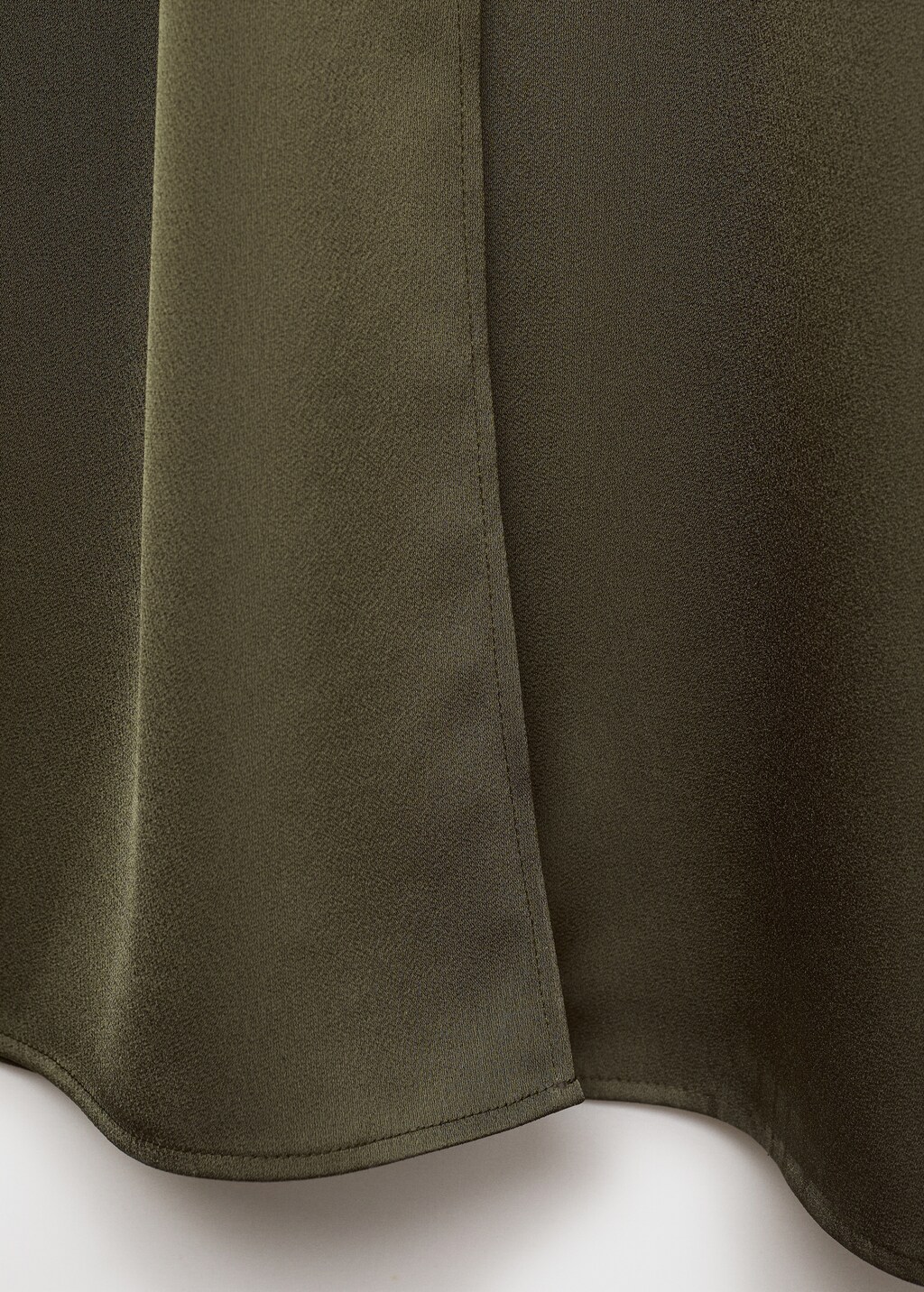 Combined woven dress with belt - Khaki