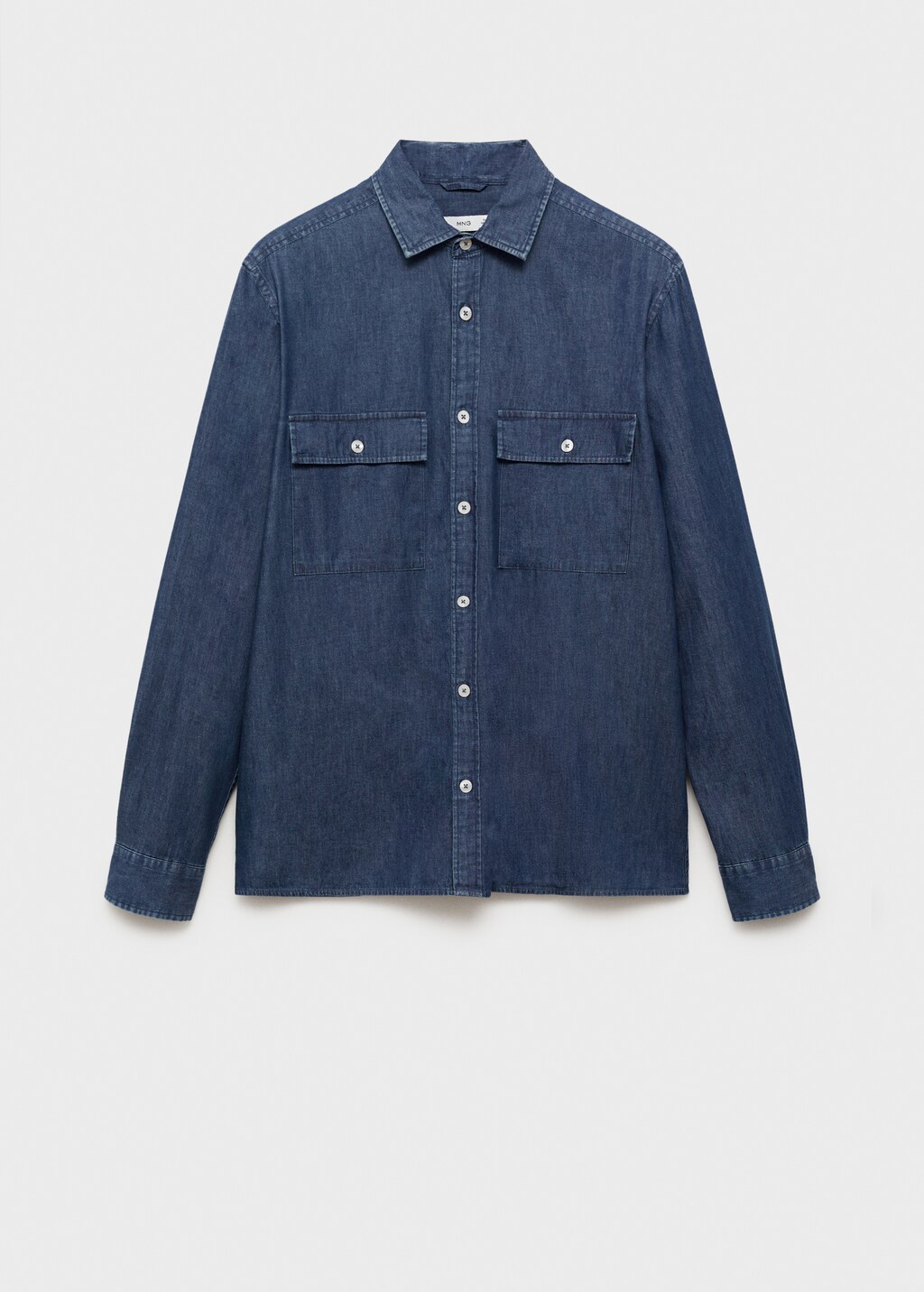 100% cotton chambray shirt - Dark Blue