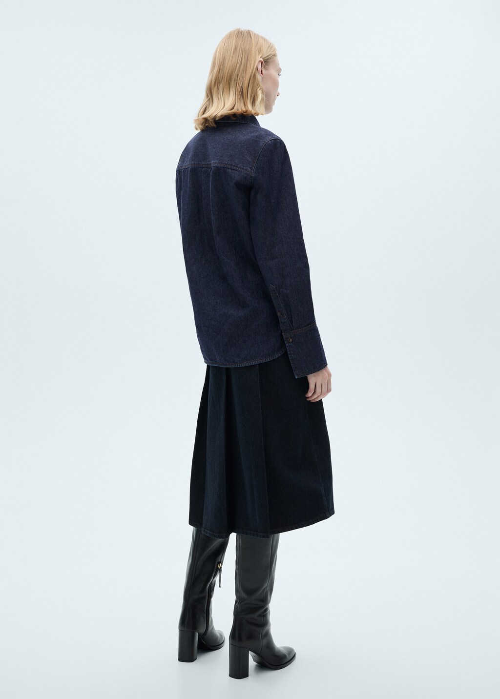 Rinse-wash denim shirt - Open Blue