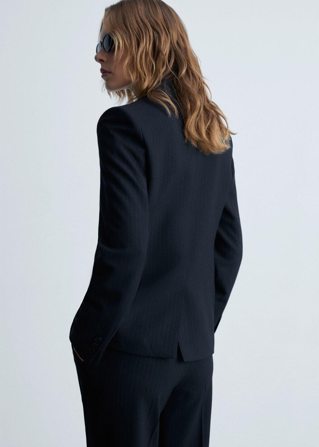 Pinstripe suit blazer - Dark Navy