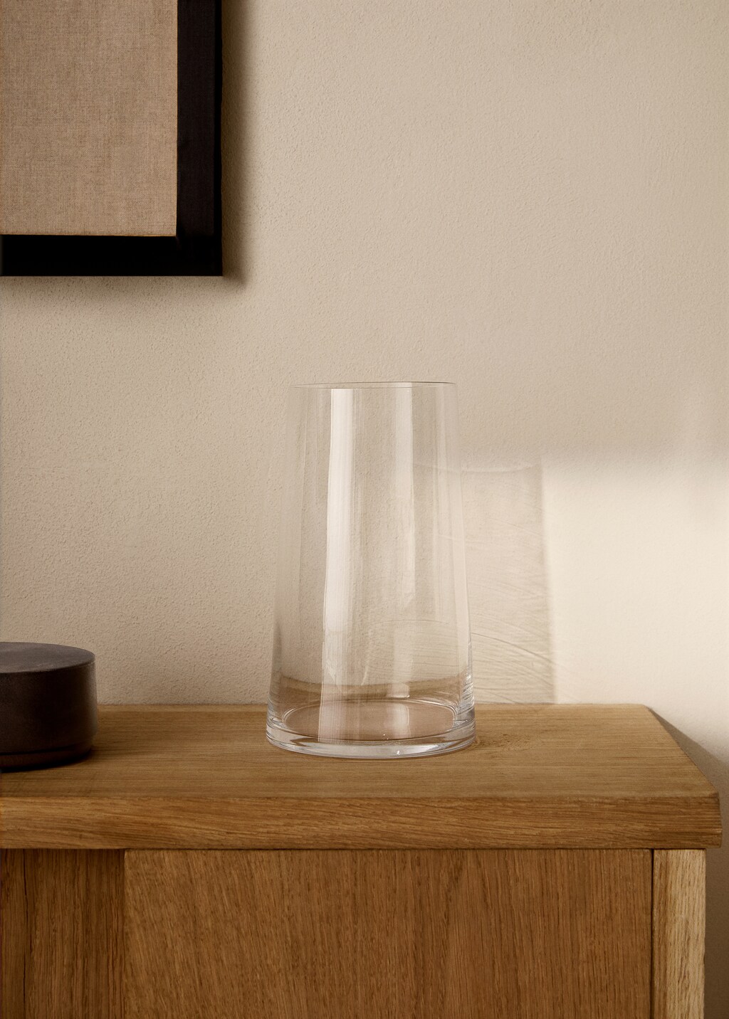 Medium conical crystal vase - Ice Grey