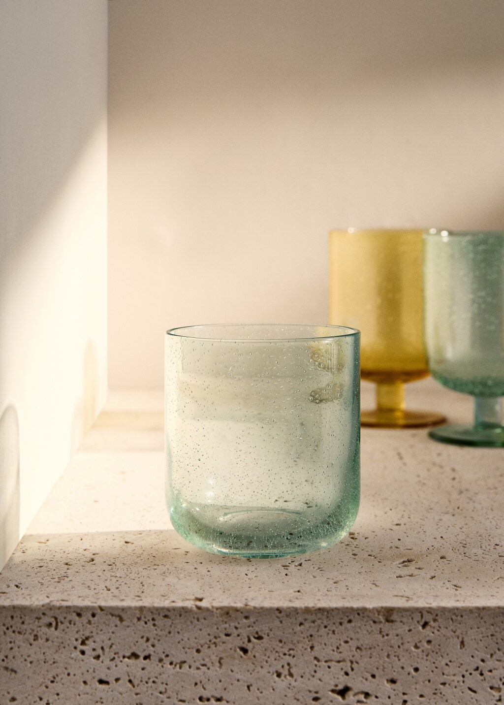 Bubble-glass glass - Ochre