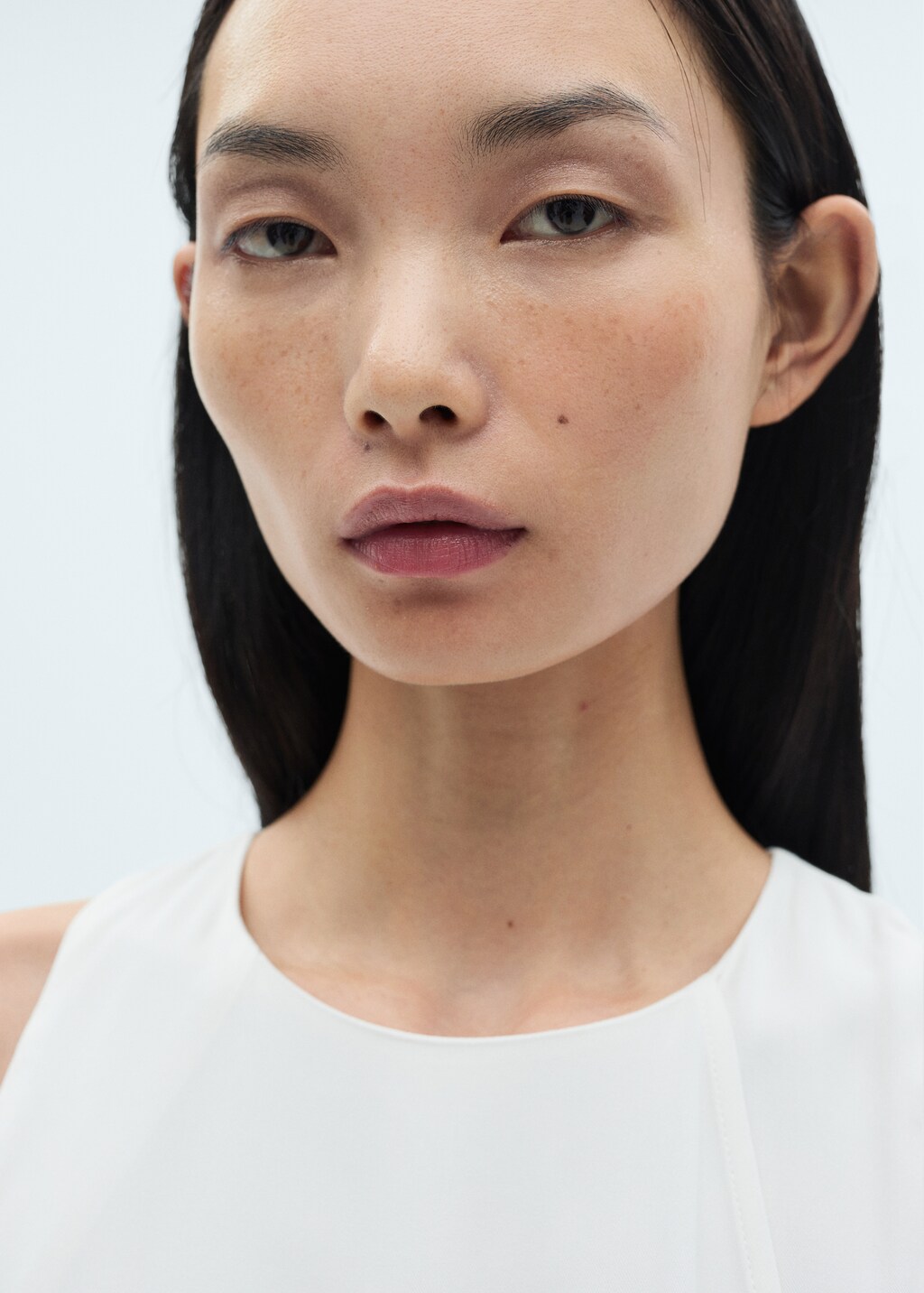 Contrast belt dress - White