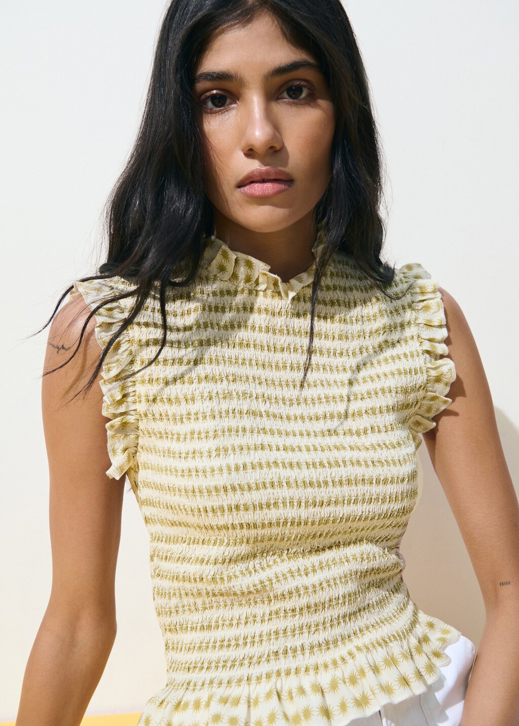 Ruffles printed blouse - Off White