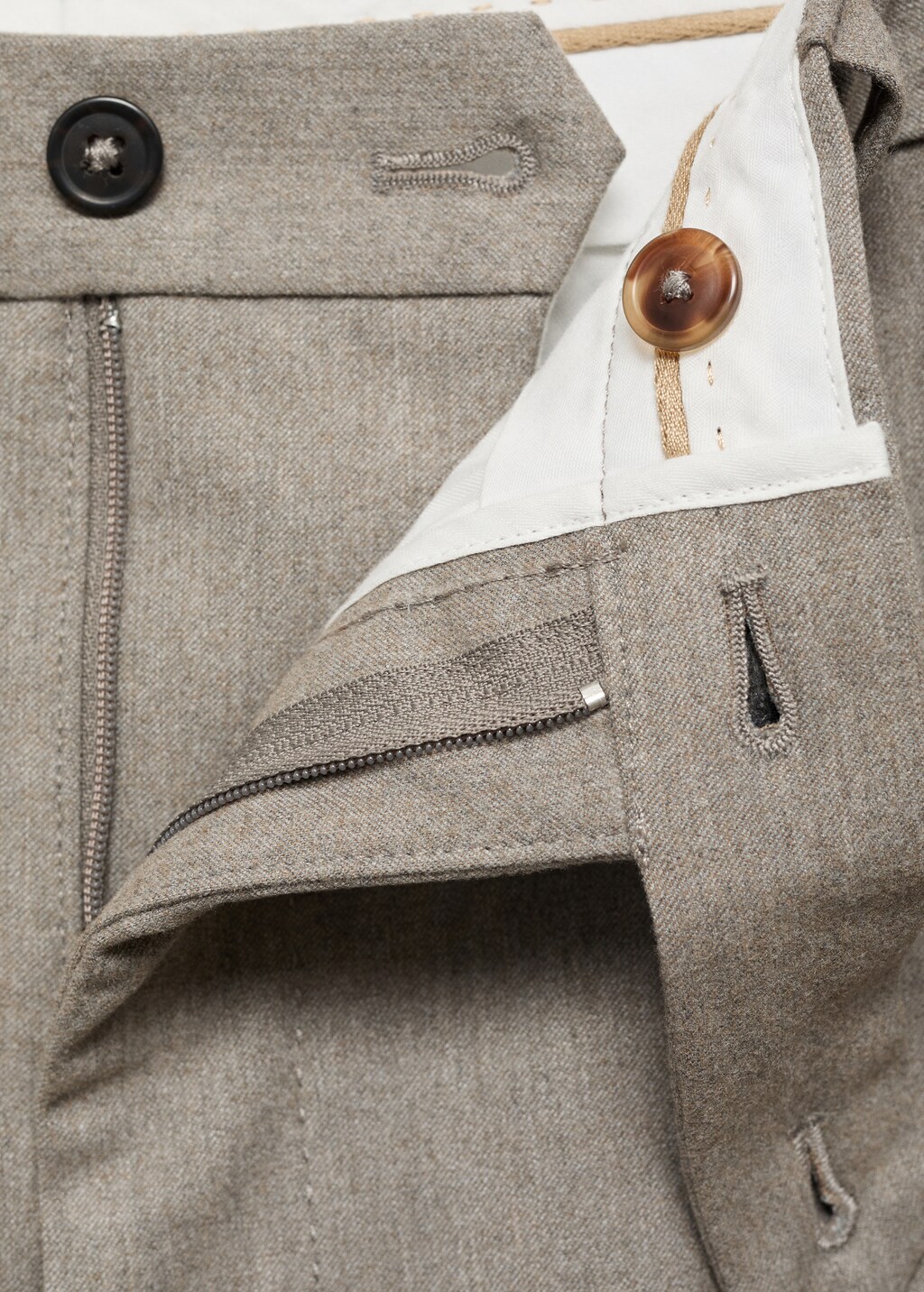 Slim-fit flannel trousers - Dark Navy