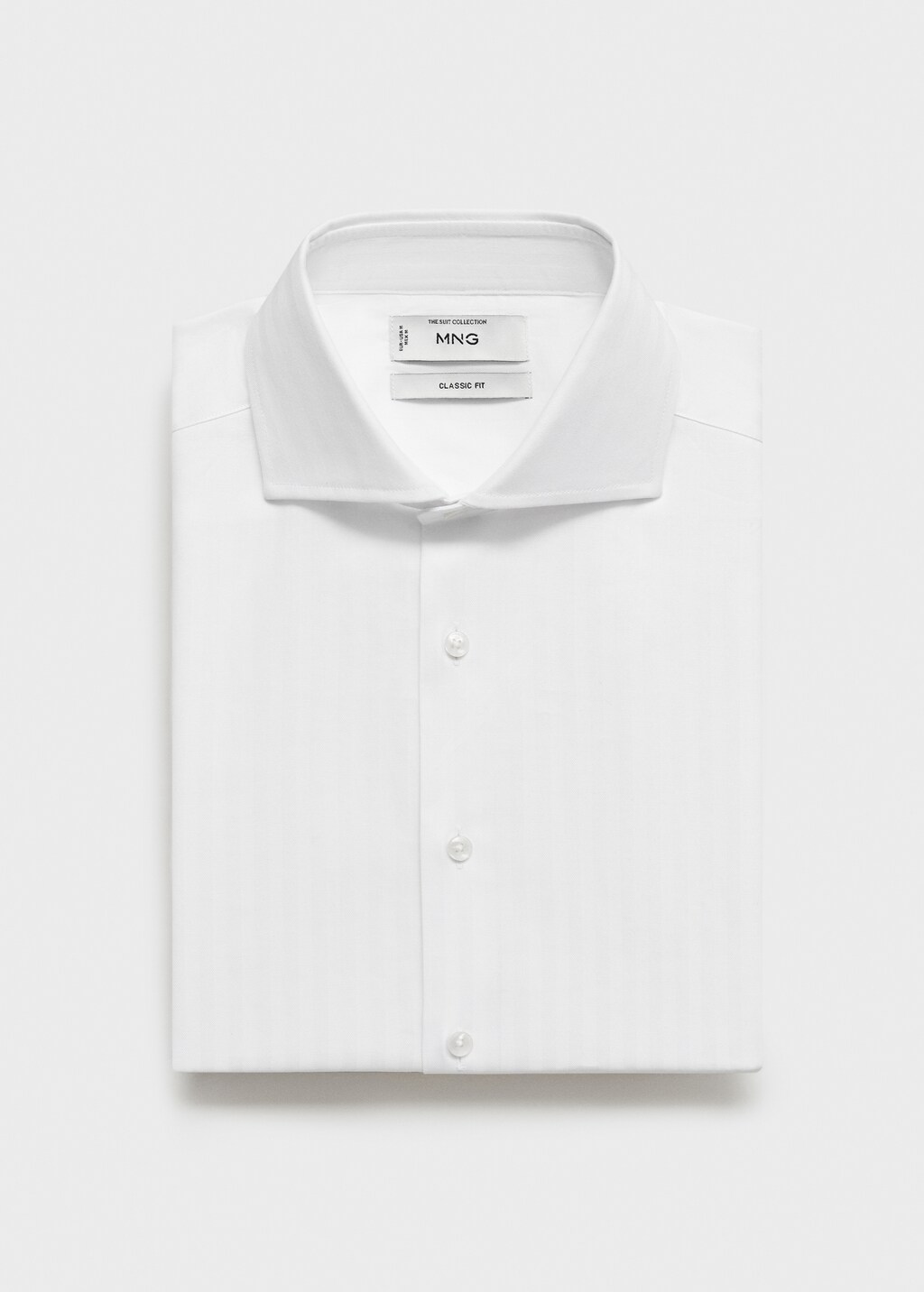 100% cotton slim-fit suit shirt - White