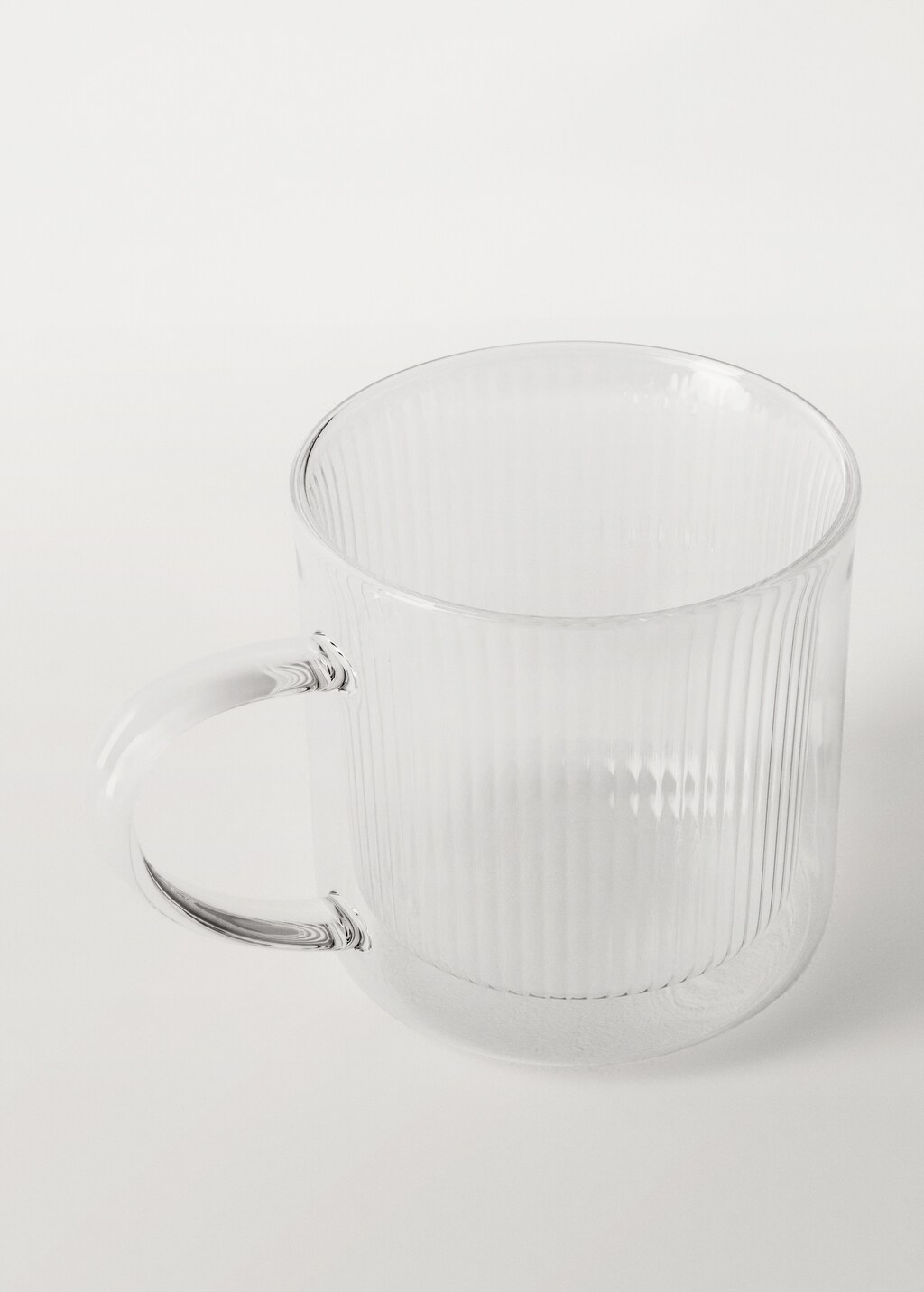 Borosilicate mug with double wall lines - Ice Grey