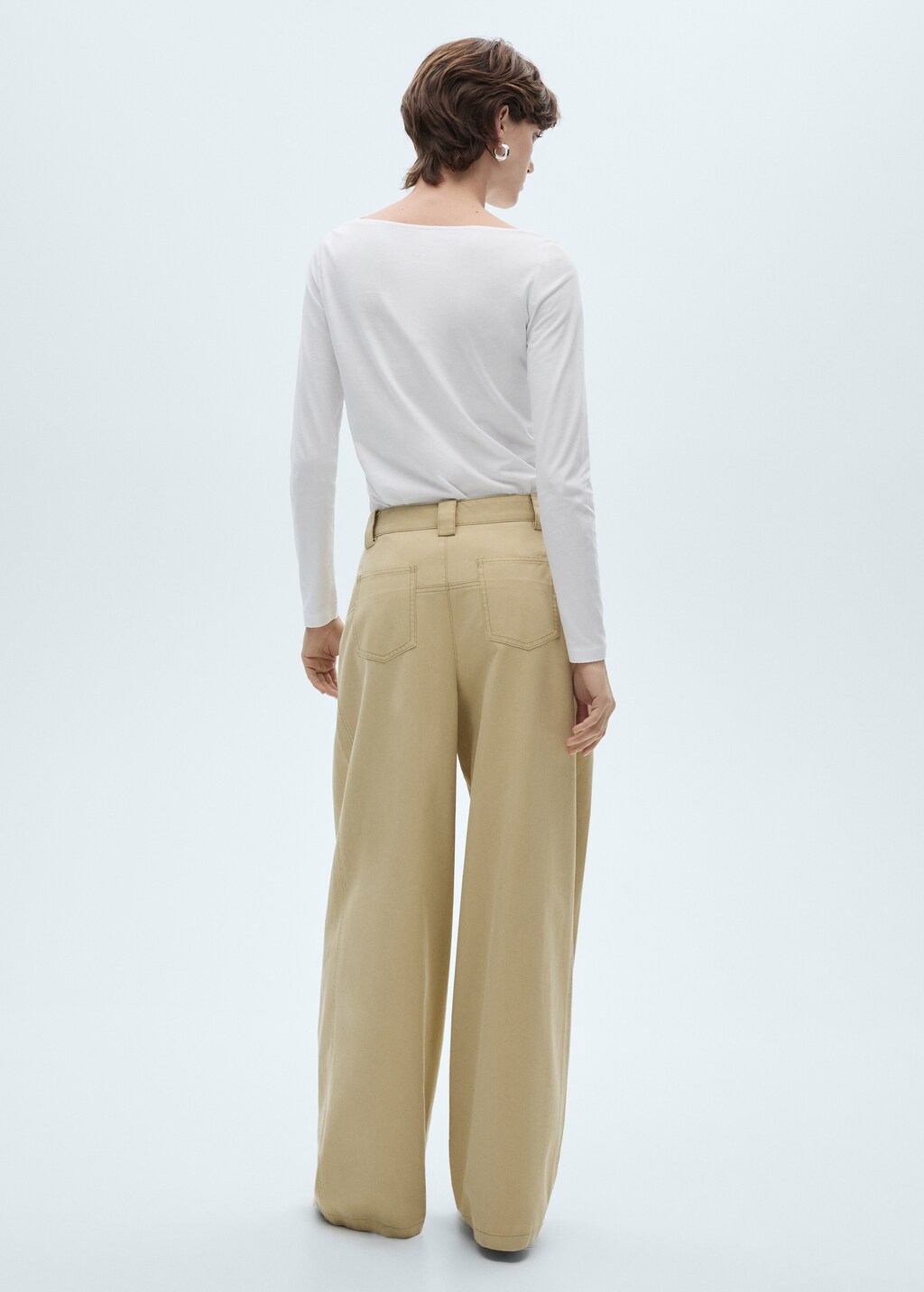 Cotton boat neck t-shirt - Black