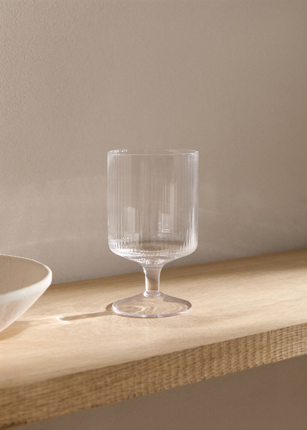 Striped glass goblet - Ice Grey