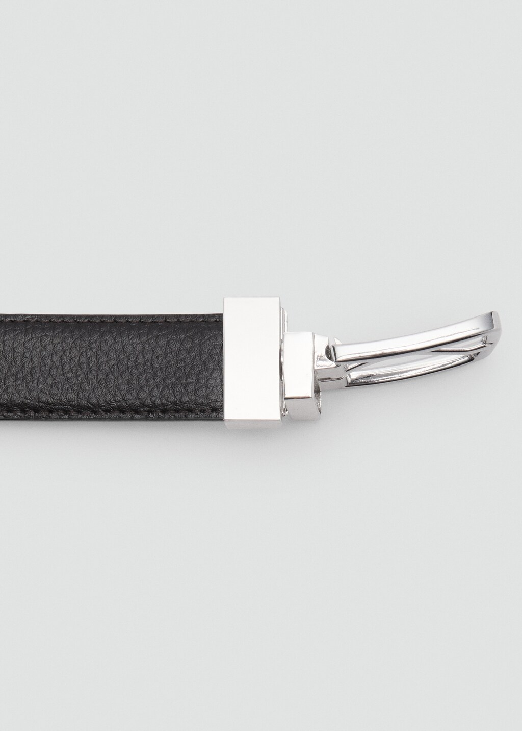 Reversible pebble leather belt - Black