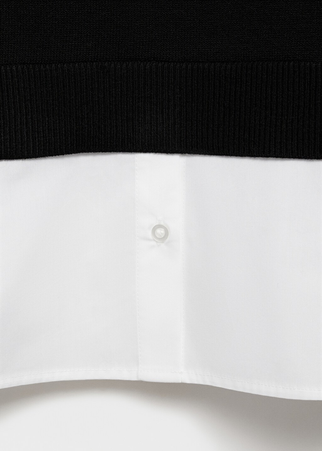 Combined knitted sweater - Medium Brown