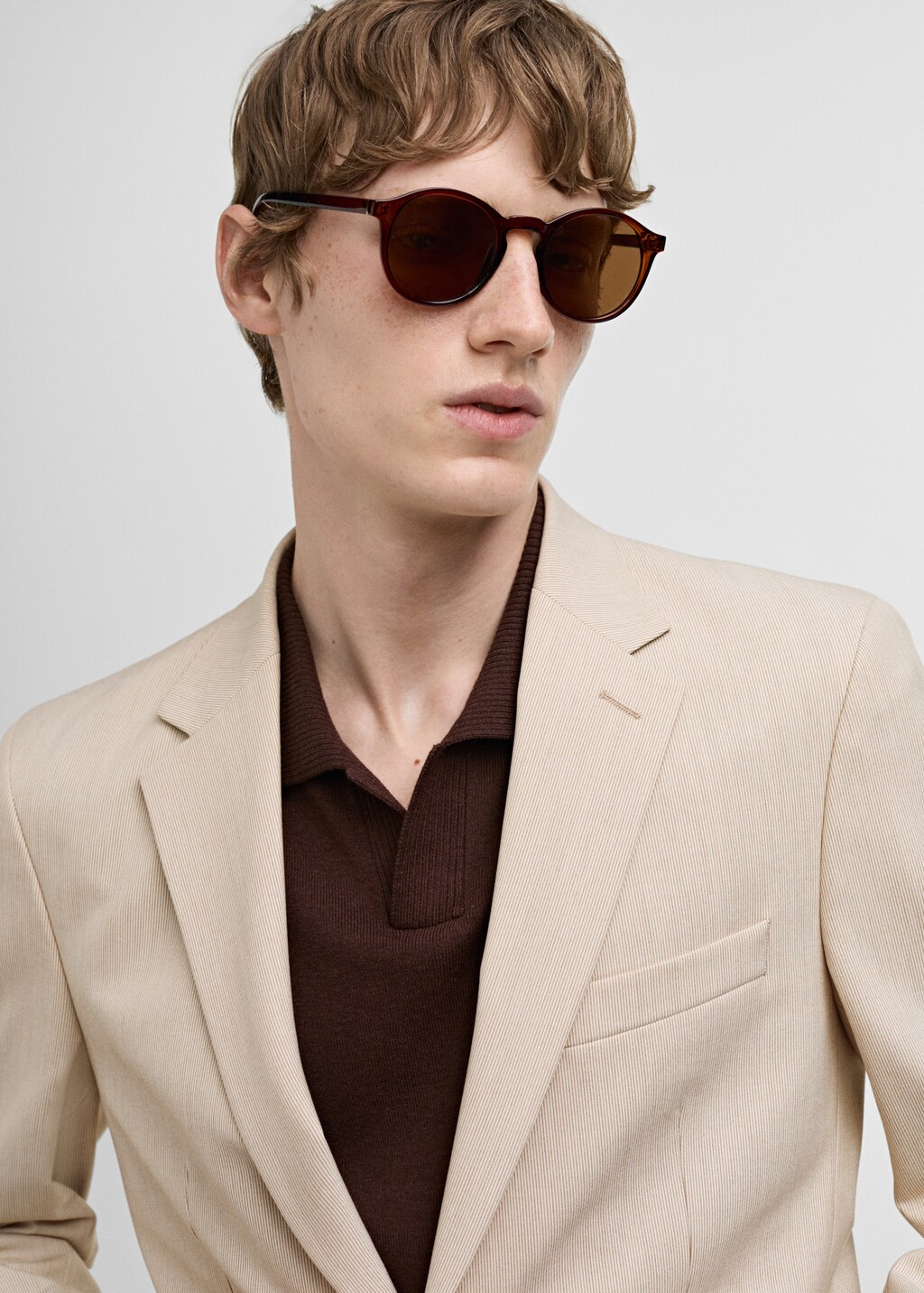 Stretch-fabric slim-fit suit jacket - Dark Navy