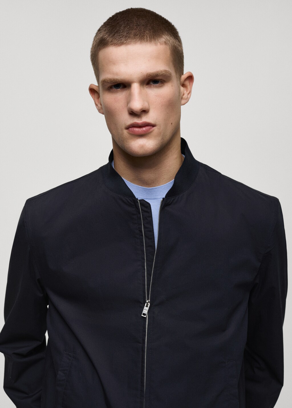 100% cotton bomber jacket - Dark Navy