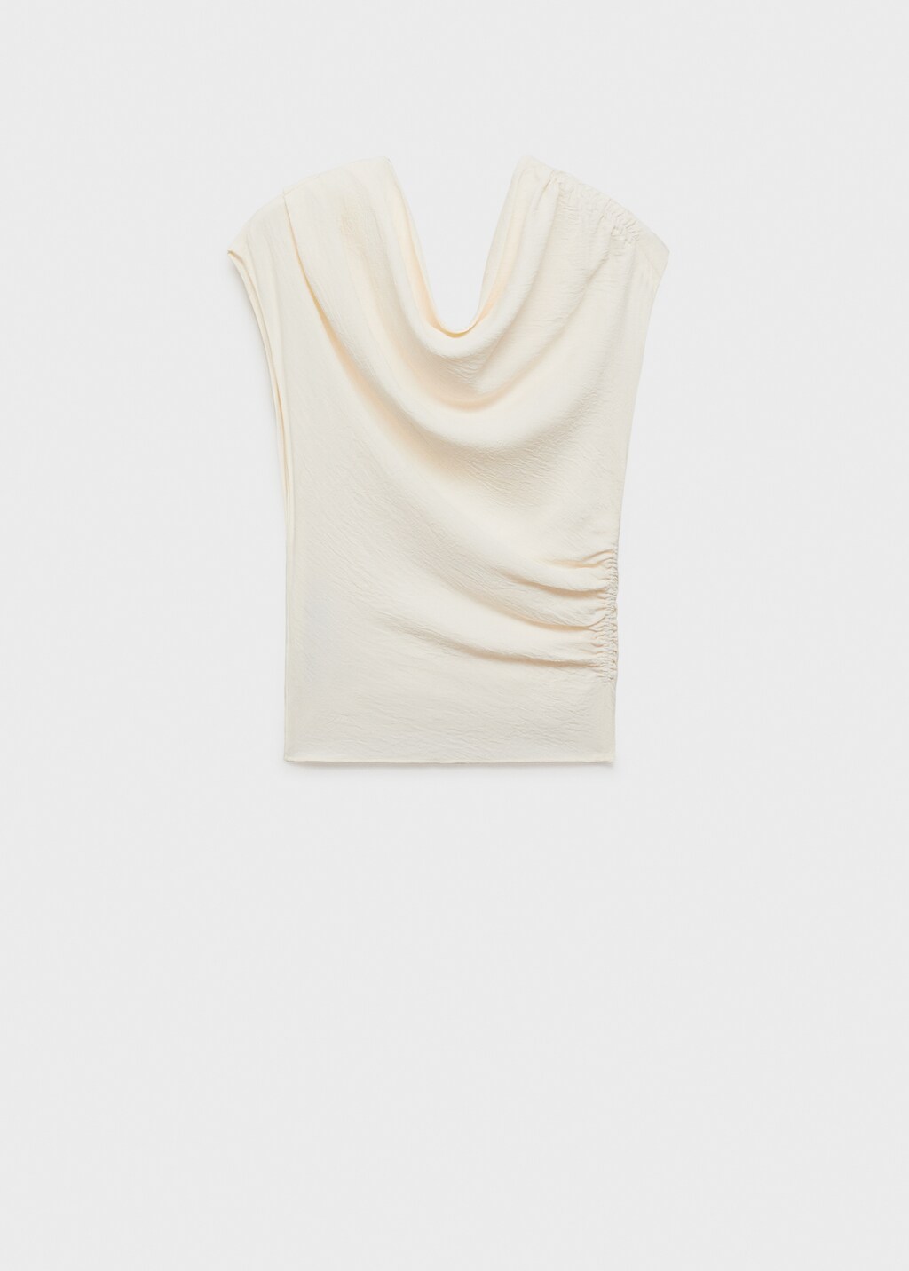 Asymmetric ruched top - Caramel