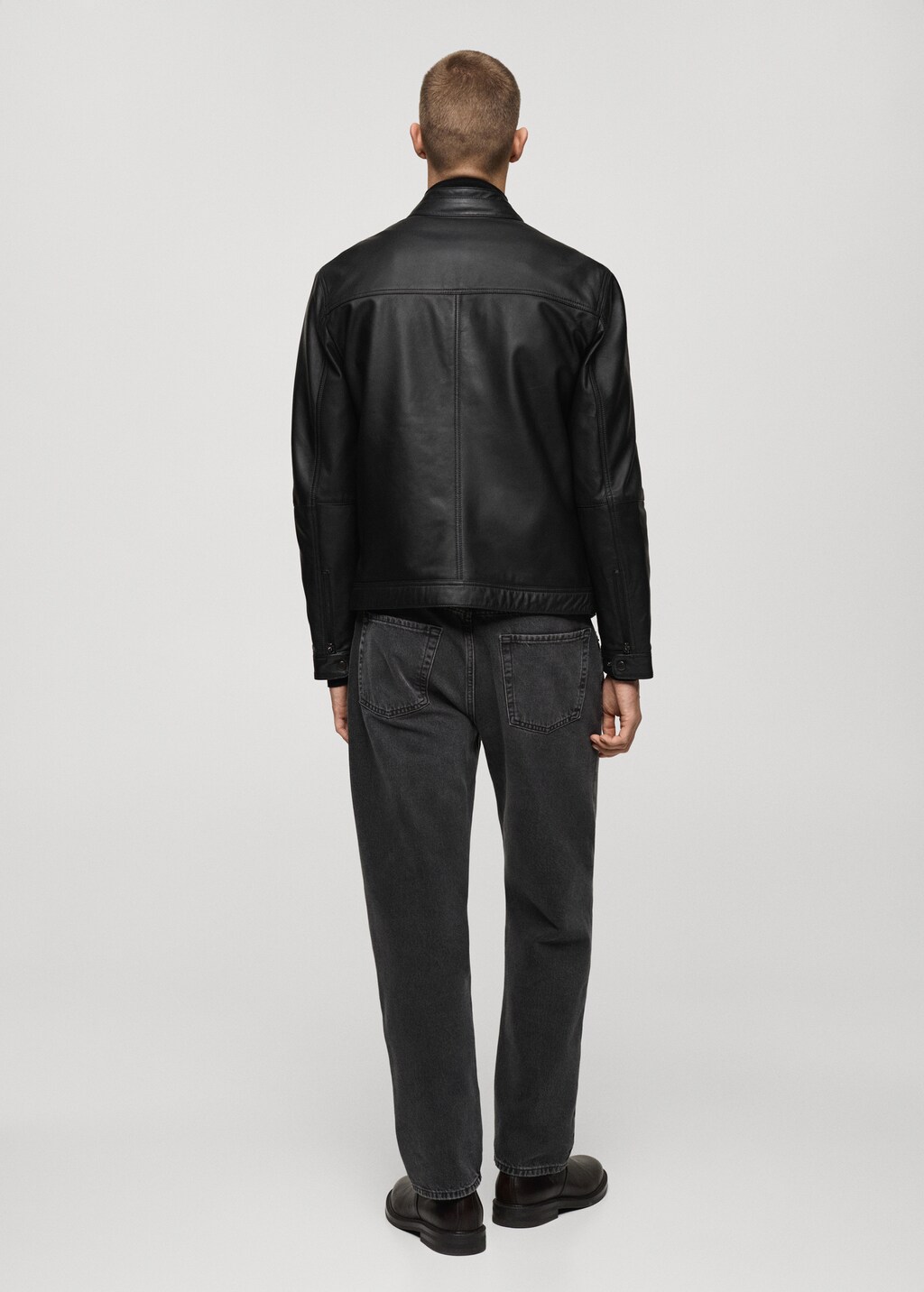 Nappa leather biker jacket - Black