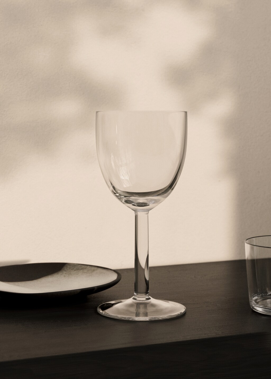 Tall hand-blown stem glass - Ice Grey