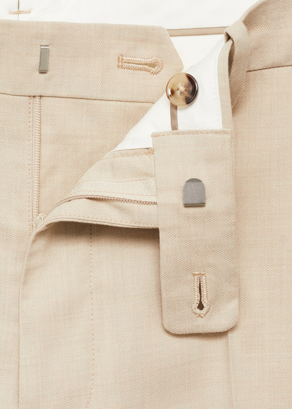 Milan slim-fit suit trousers - Ecru