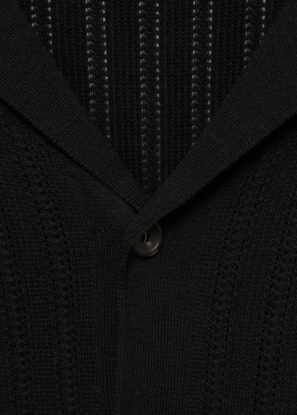 Knitted shirt with pointelle detail - Black