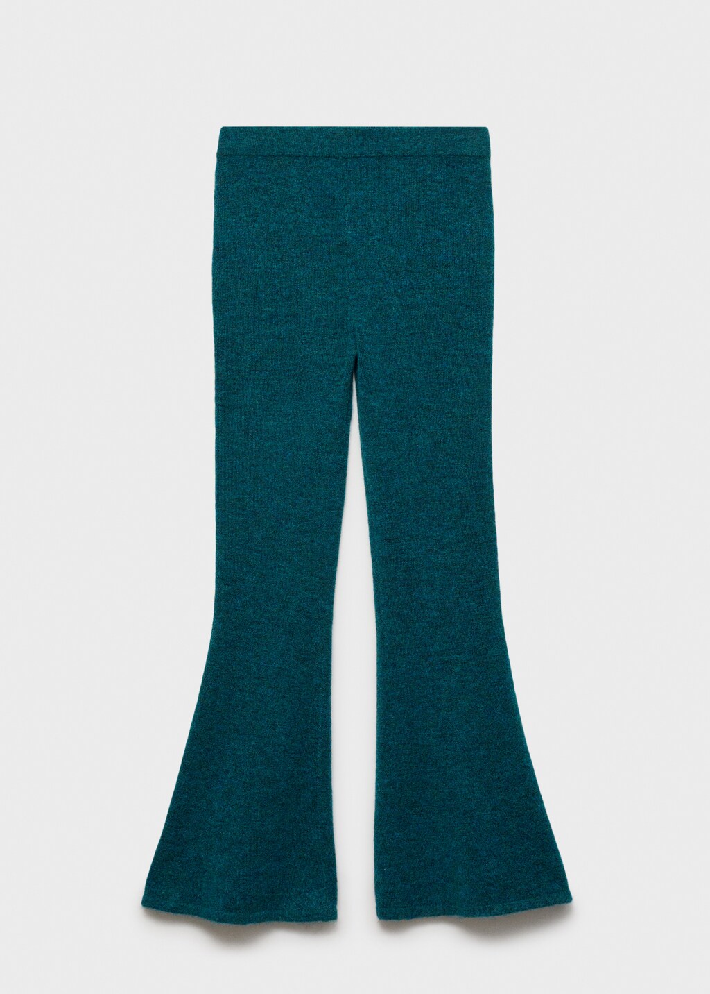 Flared knitted trousers - Petrol Blue