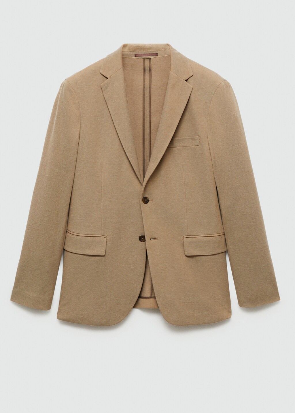 Slim fit microstructure blazer - Medium Brown