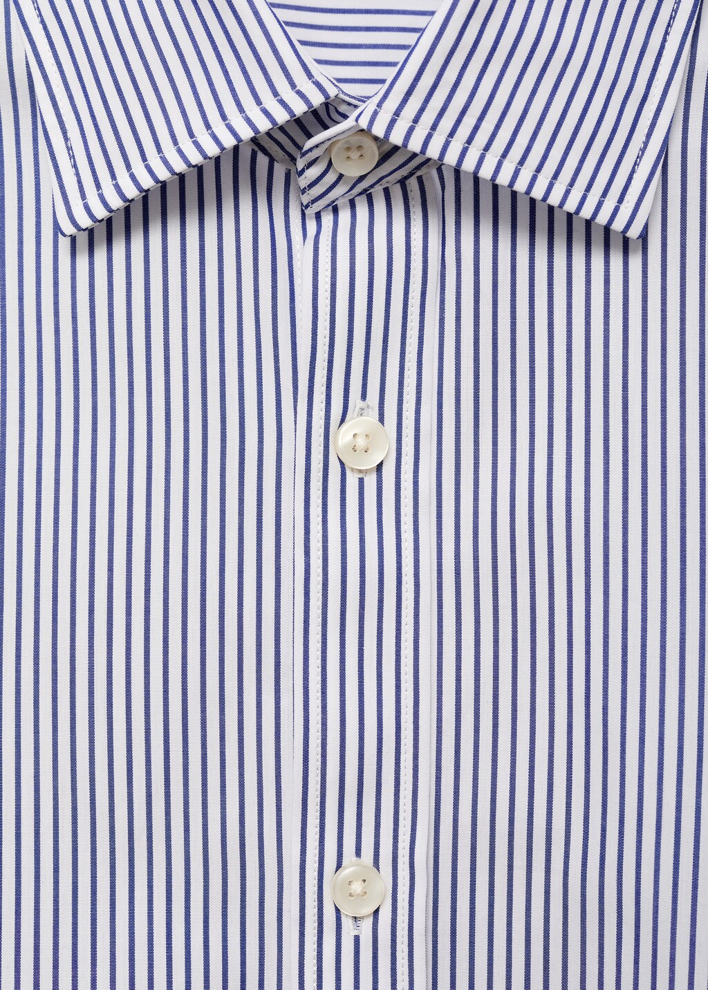 100% cotton slim-fit striped shirt - Red
