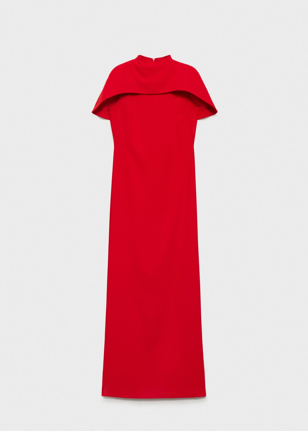 Straight dress with cape collar - Red