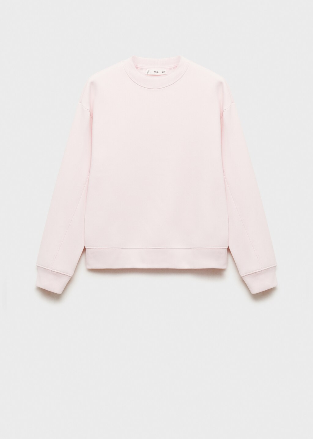Round-neck cotton sweatshirt - Pastel Pink