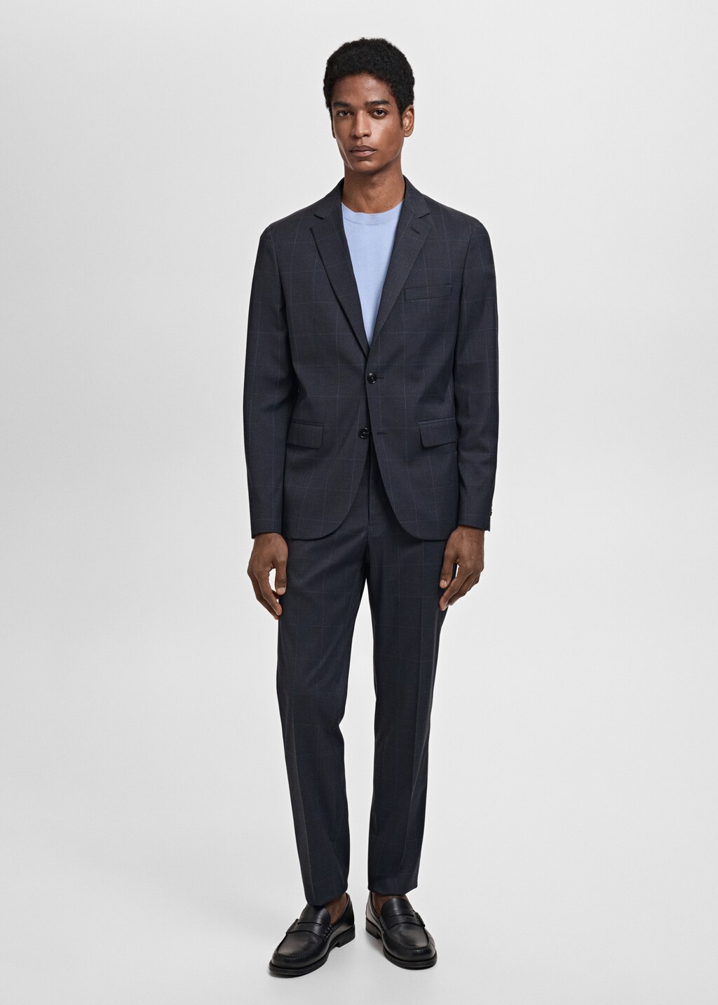 Stretch fabric super slim-fit suit trousers - Sky Blue