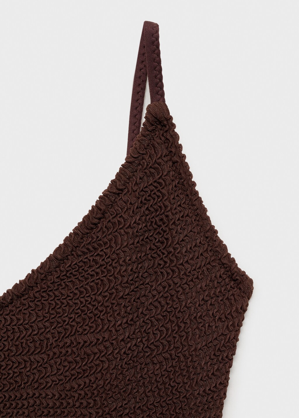 Ribbed knit straps swimsuit - Black