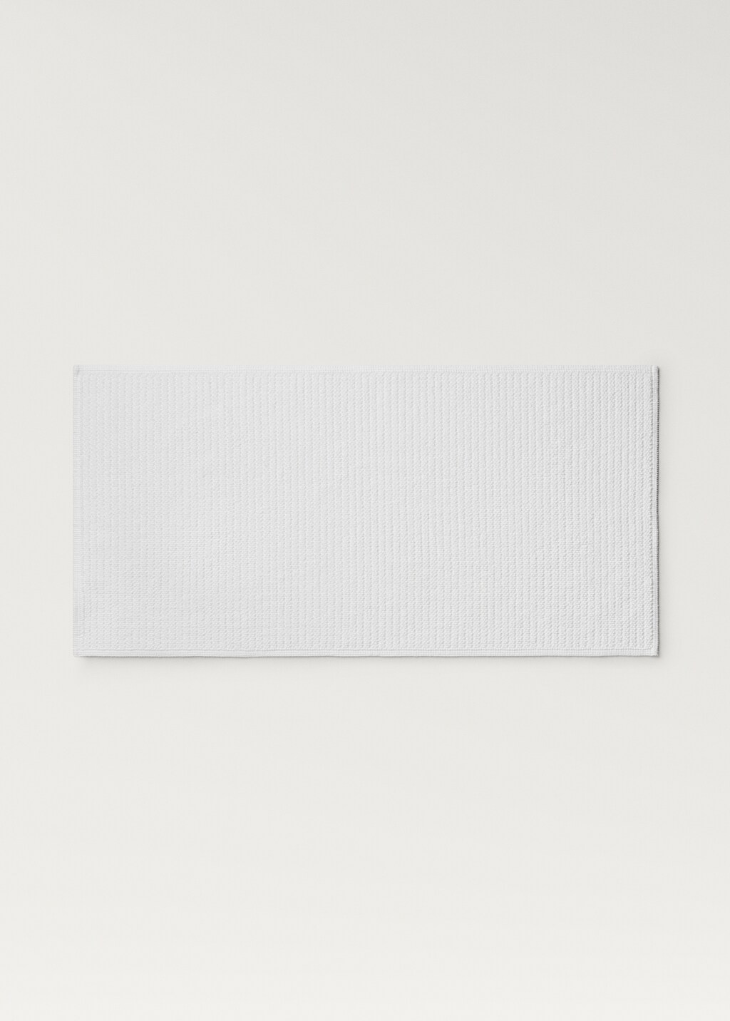 Reversible cotton woven bath mat - White