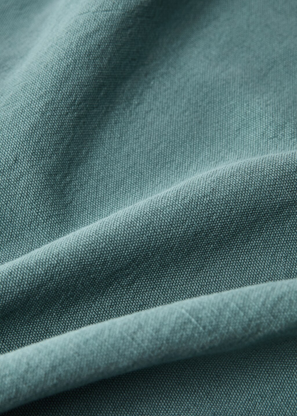 Washed-effect linen curtain - Green