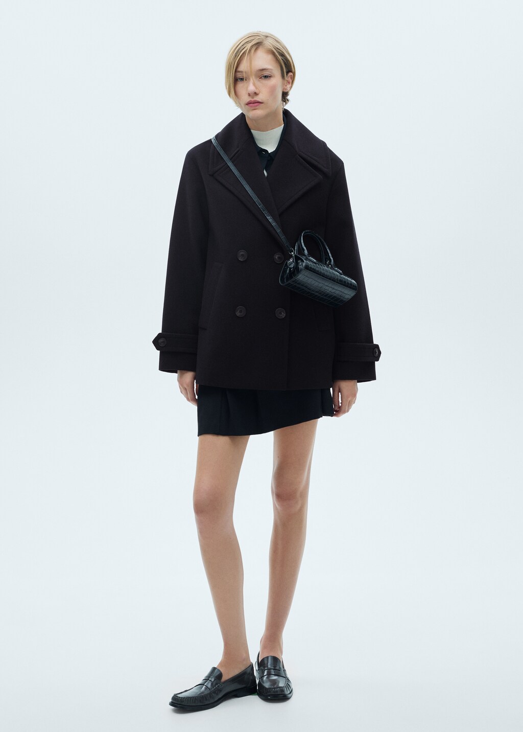 Double-breasted wool coat - Dark Navy