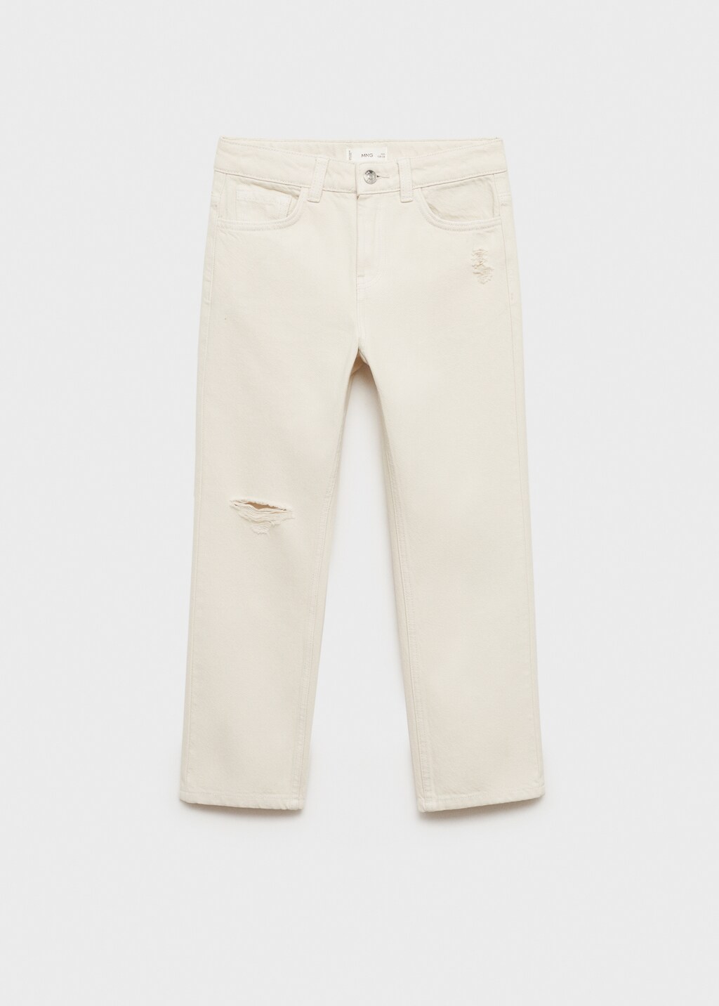 Ripped straight jeans - Sand