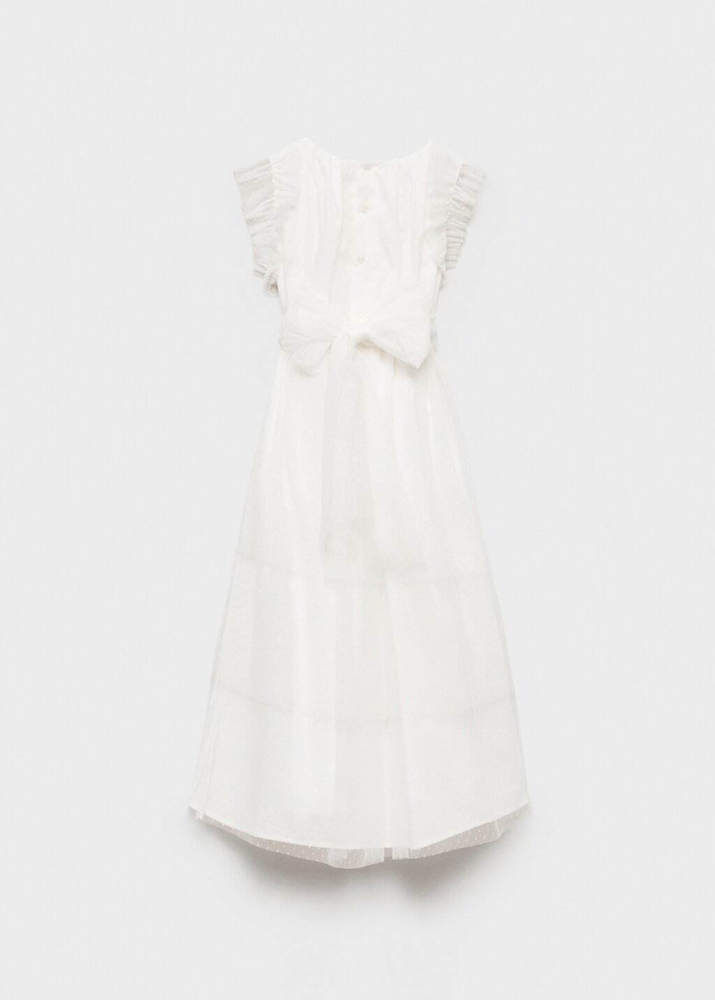 Ruffle plumeti dress - White