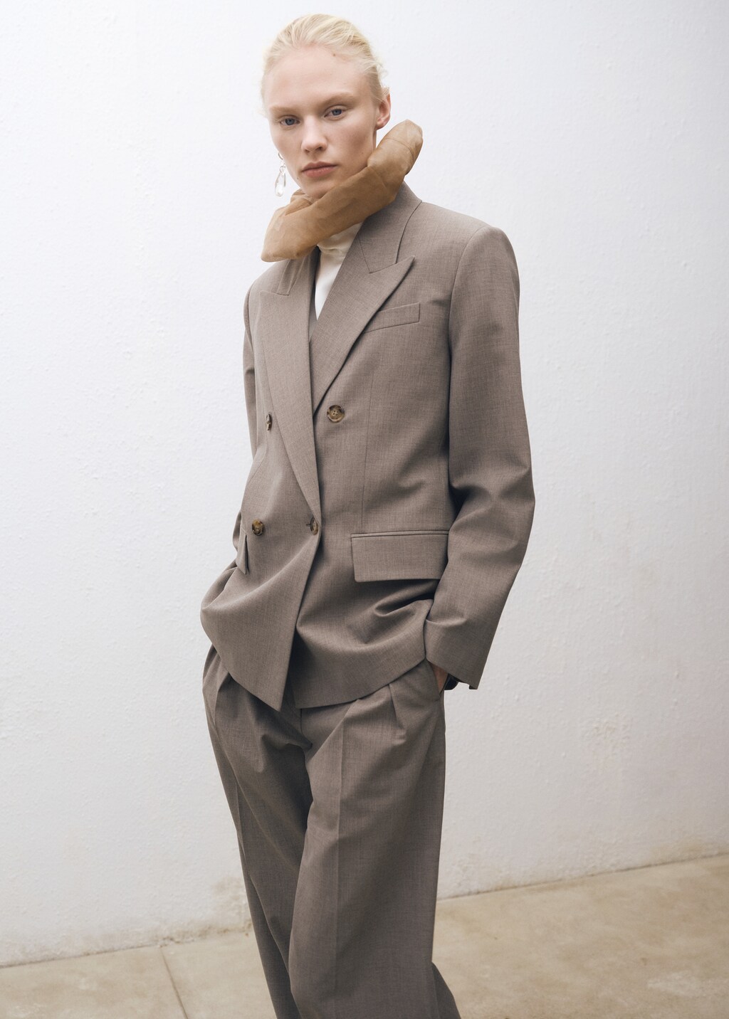 Wool-blend suit jacket - Black