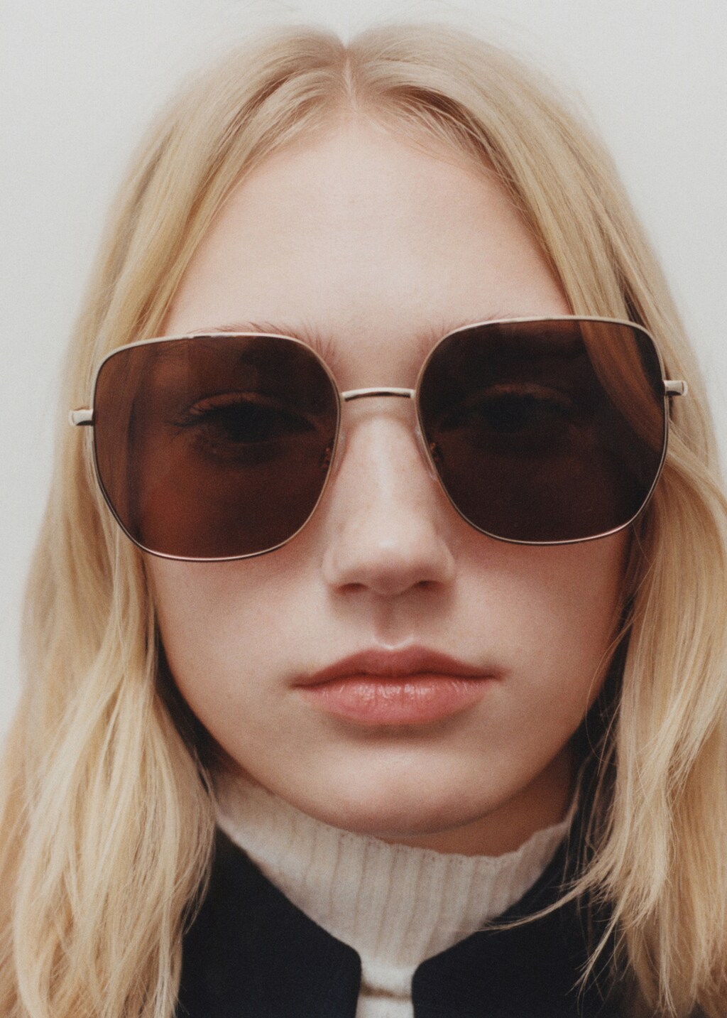 Square metallic frame sunglasses - Gold